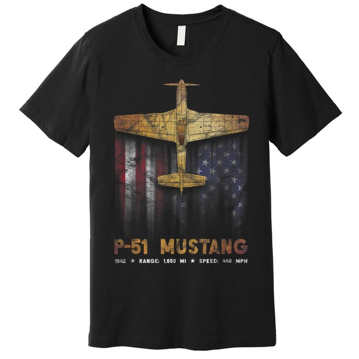 P51 Mustang WWII Fighter Plane Premium T-Shirt