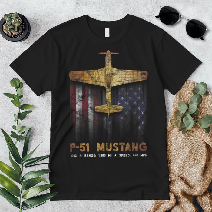 P51 Mustang WWII Fighter Plane Premium T-Shirt