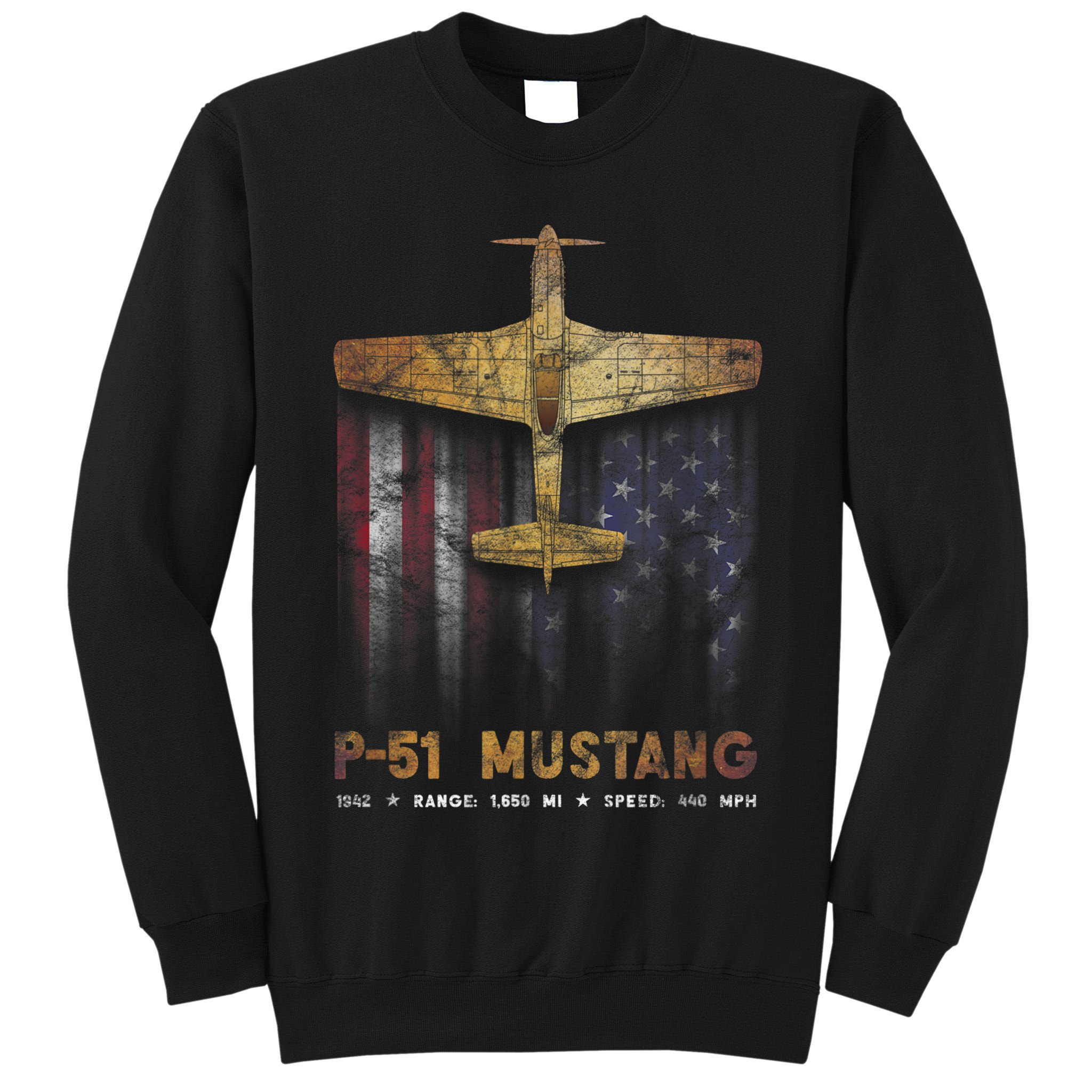 P51 Mustang WWII Fighter Plane Tall Sweatshirt