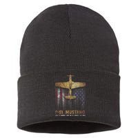 P51 Mustang WWII Fighter Plane Sustainable Knit Beanie