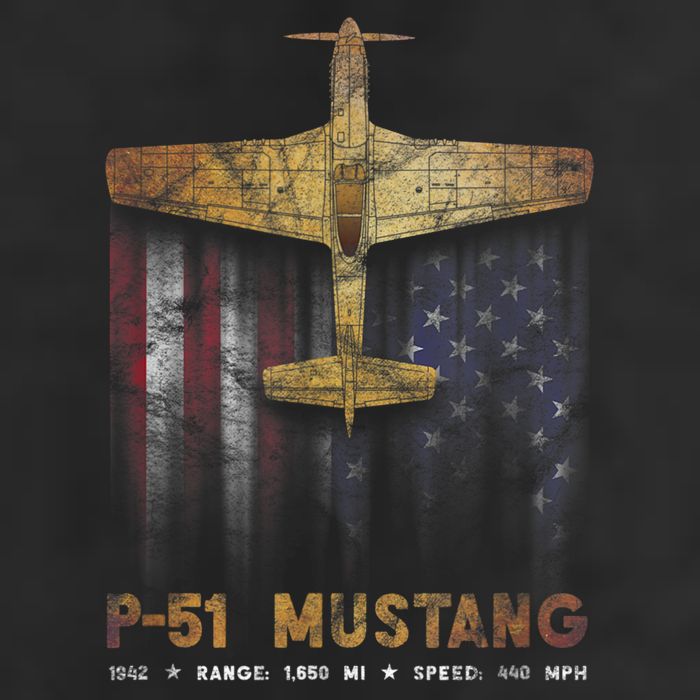 P51 Mustang WWII Fighter Plane 25L Jumbo Tote
