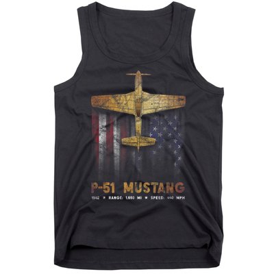 P51 Mustang WWII Fighter Plane Tank Top