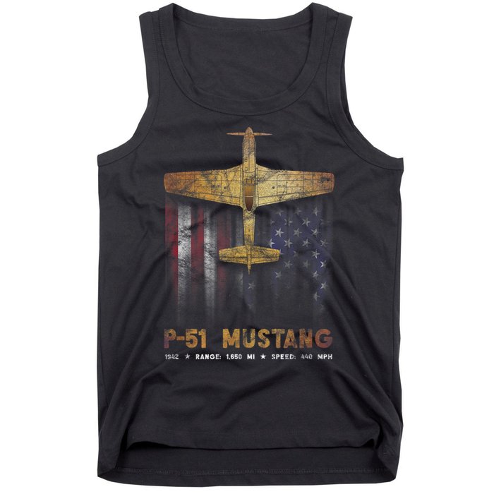 P51 Mustang WWII Fighter Plane Tank Top