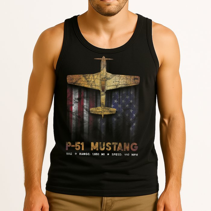 P51 Mustang WWII Fighter Plane Tank Top