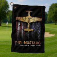 P51 Mustang WWII Fighter Plane Golf Towel