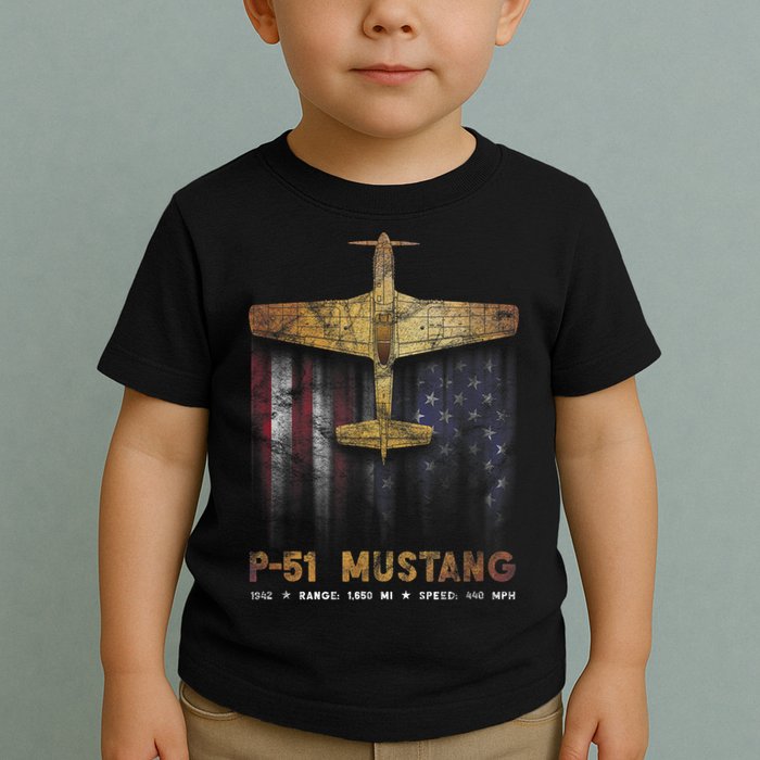 P51 Mustang WWII Fighter Plane Toddler T-Shirt