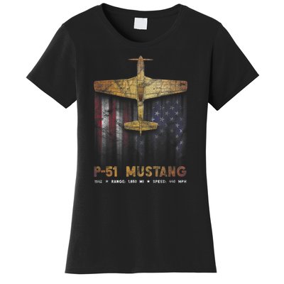 P51 Mustang WWII Fighter Plane Women's T-Shirt