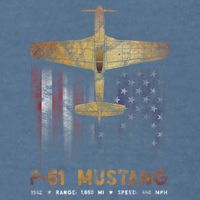 P51 Mustang WWII Fighter Plane Garment-Dyed Sweatshirt