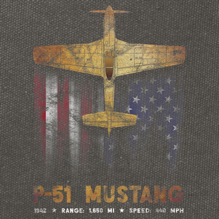 P51 Mustang WWII Fighter Plane Cotton Canvas Backpack