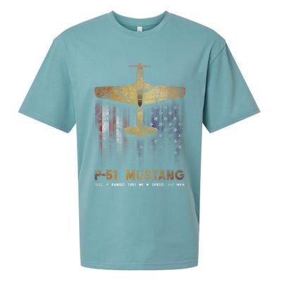 P51 Mustang WWII Fighter Plane Sueded Cloud Jersey T-Shirt