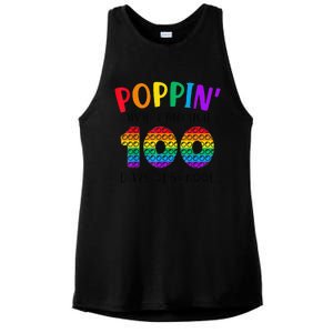 Poppin My Way Through 100 Days of School 100th Day Pop Ladies PosiCharge Tri-Blend Wicking Tank