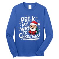 Prek My Way To Christmas Cute Santa Preschool Snowflake Great Gift Long Sleeve Shirt