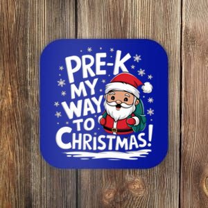 Prek My Way To Christmas Cute Santa Preschool Snowflake Great Gift Coaster