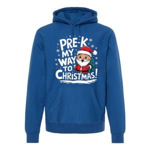 Prek My Way To Christmas Cute Santa Preschool Snowflake Great Gift Premium Hoodie