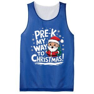 Prek My Way To Christmas Cute Santa Preschool Snowflake Great Gift Mesh Reversible Basketball Jersey Tank