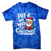 Prek My Way To Christmas Cute Santa Preschool Snowflake Great Gift Tie-Dye T-Shirt