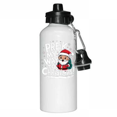 Prek My Way To Christmas Cute Santa Preschool Snowflake Great Gift Aluminum Water Bottle