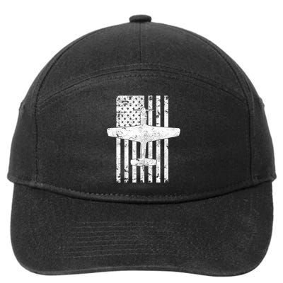 P51 Mustang Wwii Fighter Airplane Vintage Flag Gift 7-Panel Snapback Hat