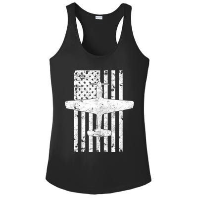 P51 Mustang Wwii Fighter Airplane Vintage Flag Gift Ladies PosiCharge Competitor Racerback Tank