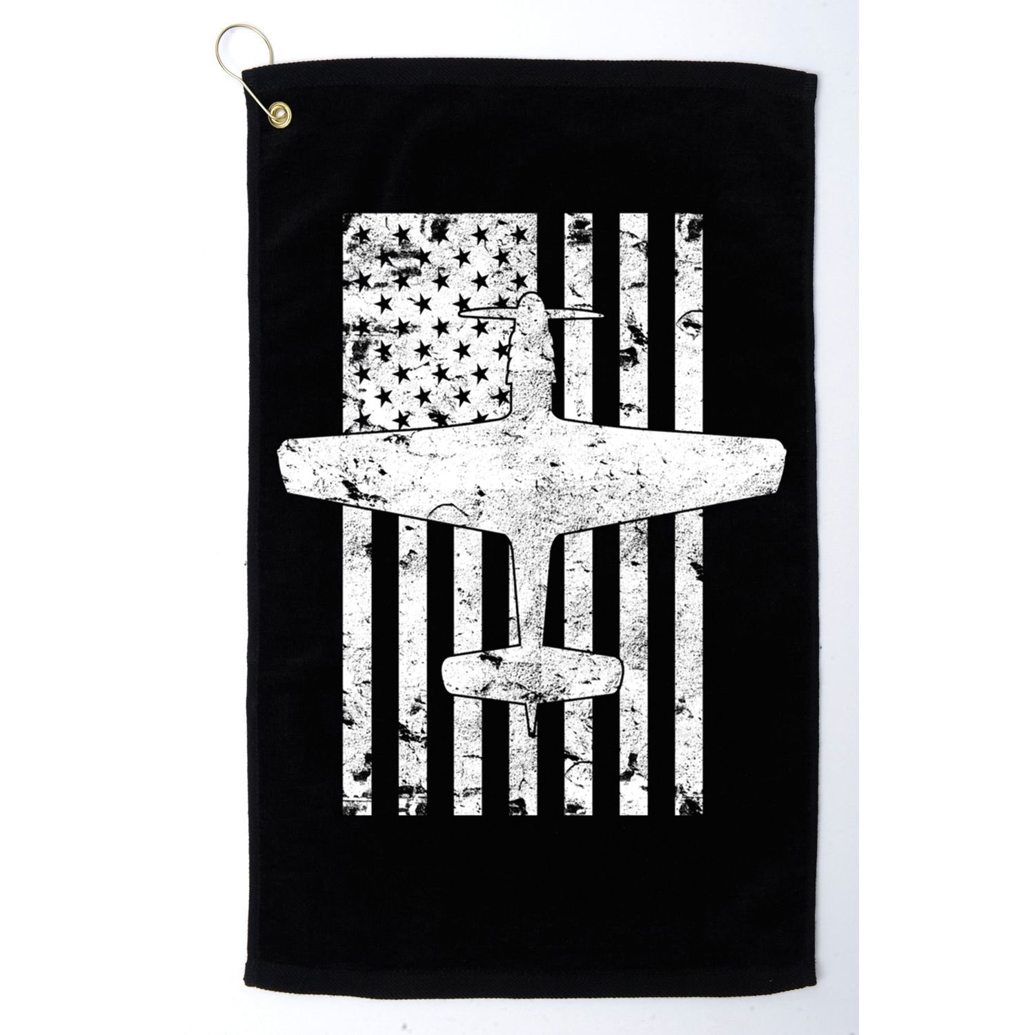 P51 Mustang Wwii Fighter Airplane Vintage Flag Gift Golf Towel