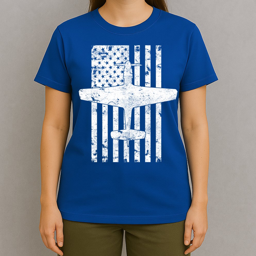 P51 Mustang Wwii Fighter Airplane Vintage Flag Gift T-Shirt