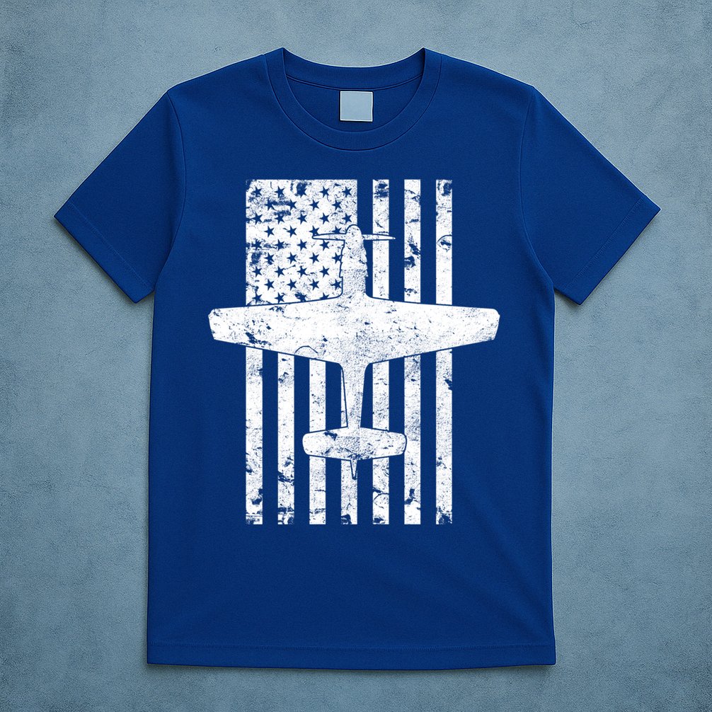 P51 Mustang Wwii Fighter Airplane Vintage Flag Gift T-Shirt