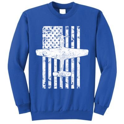 P51 Mustang Wwii Fighter Airplane Vintage Flag Gift Tall Sweatshirt