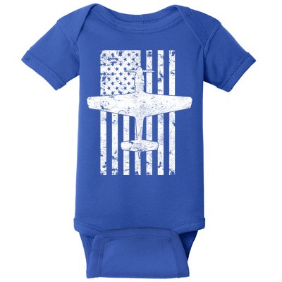 P51 Mustang Wwii Fighter Airplane Vintage Flag Gift Baby Bodysuit