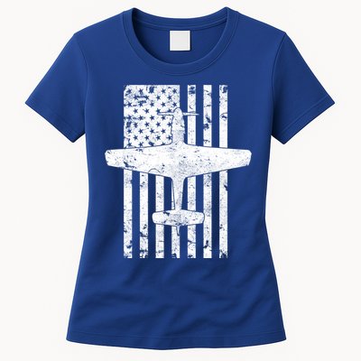 P51 Mustang Wwii Fighter Airplane Vintage Flag Gift Womens T-Shirt