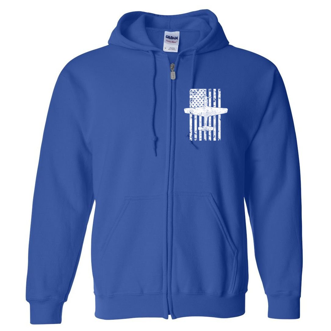 P51 Mustang Wwii Fighter Airplane Vintage Flag Gift Full Zip Hoodie