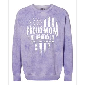 Proud Mom We Wear Red Friday Military Colorblast Crewneck Sweatshirt