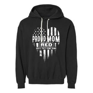 Proud Mom We Wear Red Friday Military Garment-Dyed Fleece Hoodie