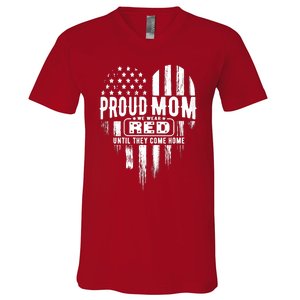 Proud Mom We Wear Red Friday Military V-Neck T-Shirt