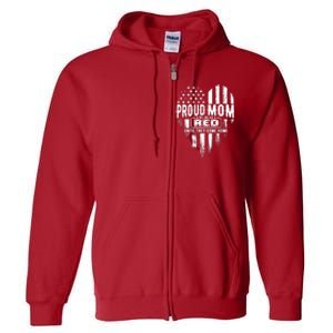 Proud Mom We Wear Red Friday Military Full Zip Hoodie