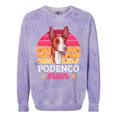 Podenco Mom With A Dog Funny Gift Colorblast Crewneck Sweatshirt