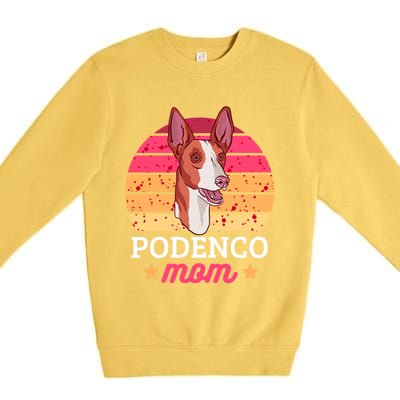 Podenco Mom With A Dog Funny Gift Premium Crewneck Sweatshirt