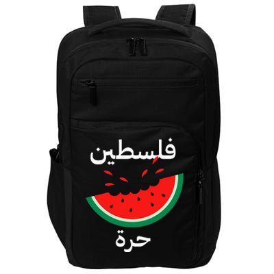 Palestine Map Watermelon Arabic Calligraphy Impact Tech Backpack