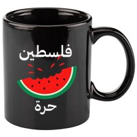Palestine Map Watermelon Arabic Calligraphy 11oz C Handle Ceramic Mug