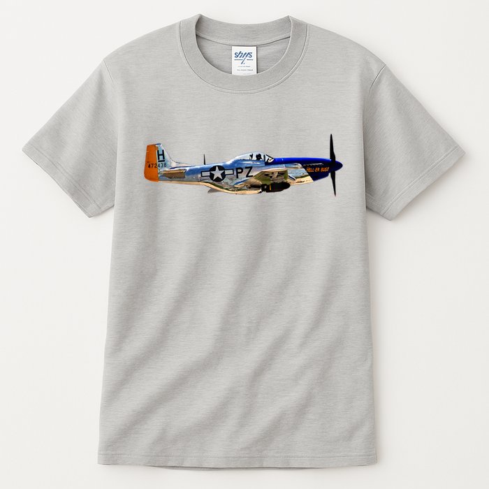 P51 Mustang WWII Fighter Plane US Military Aviation History Tall T-Shirt