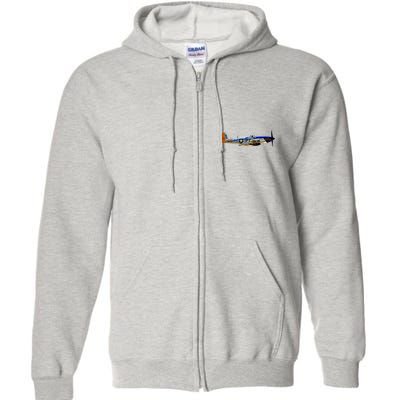 P51 Mustang WWII Fighter Plane US Military Aviation History Full Zip Hoodie