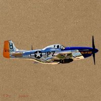 P51 Mustang WWII Fighter Plane US Military Aviation History Cotton Canvas Backpack