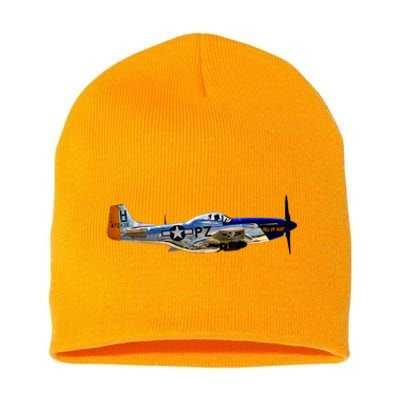 P51 Mustang WWII Fighter Plane US Military Aviation History Short Acrylic Beanie