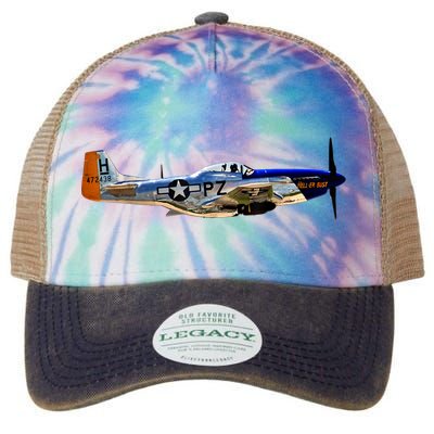 P51 Mustang WWII Fighter Plane US Military Aviation History Legacy Tie Dye Trucker Hat