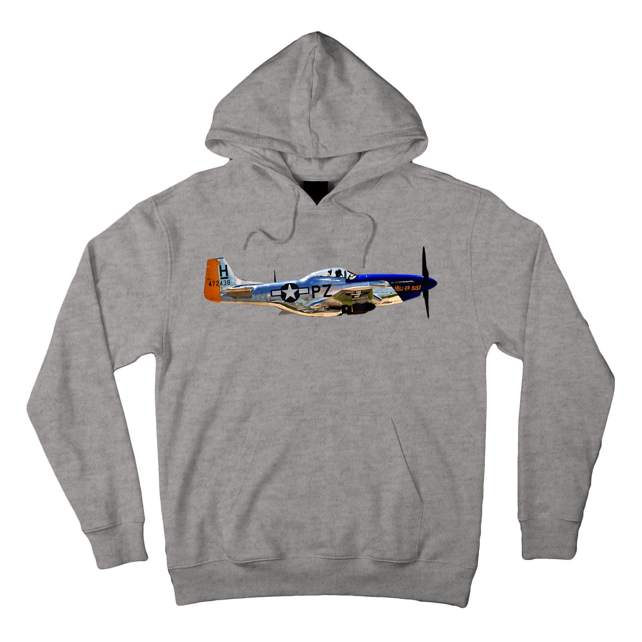 P51 Mustang WWII Fighter Plane US Military Aviation History Tall Hoodie