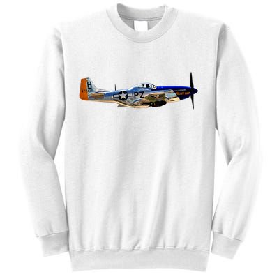 P51 Mustang WWII Fighter Plane US Military Aviation History Sweatshirt
