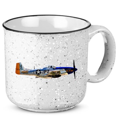 P51 Mustang WWII Fighter Plane US Military Aviation History 15oz Campfire Ceramic Mug