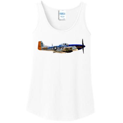 P51 Mustang WWII Fighter Plane US Military Aviation History Ladies Essential Tank