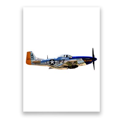 P51 Mustang WWII Fighter Plane US Military Aviation History Poster