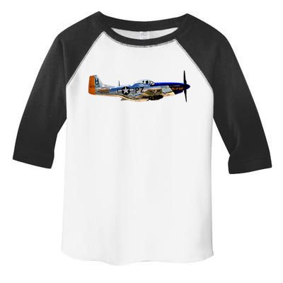 P51 Mustang WWII Fighter Plane US Military Aviation History Toddler Fine Jersey T-Shirt