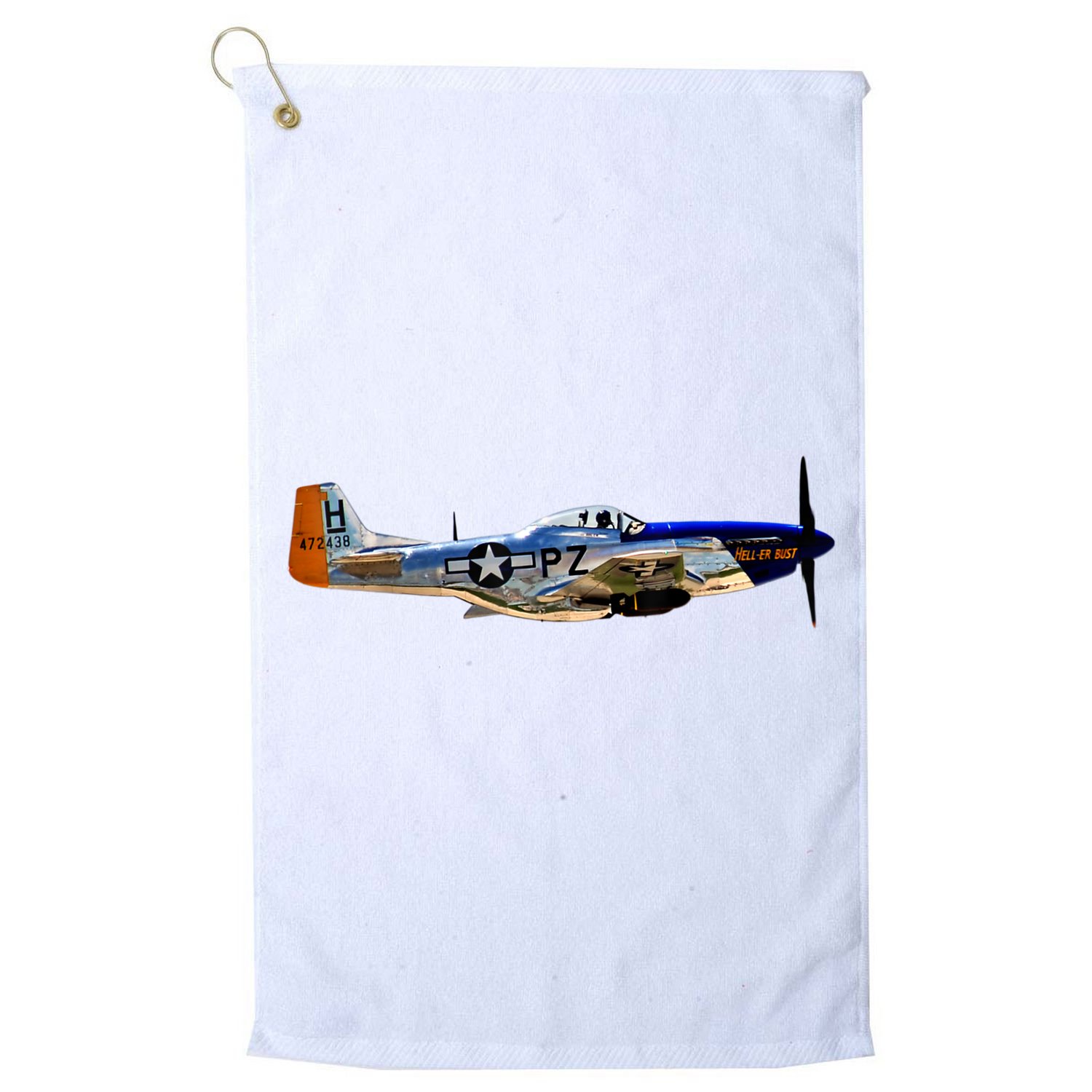 P51 Mustang WWII Fighter Plane US Military Aviation History Golf Towel